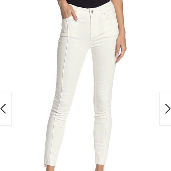 Free People Denim - FREE PEOPLE Womens White Zippered Pocketed Skinny Jeans